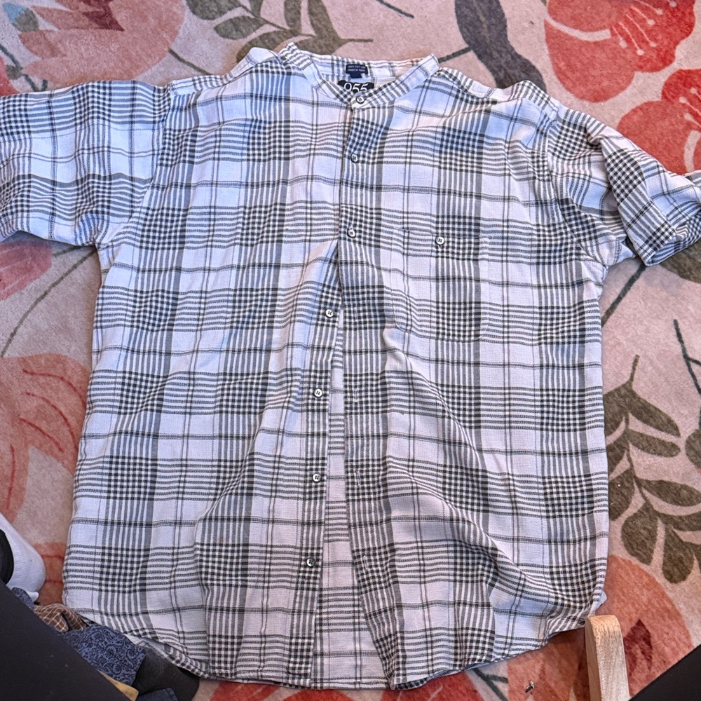 955 originals Plaid Button-Down Shirt in Black and White